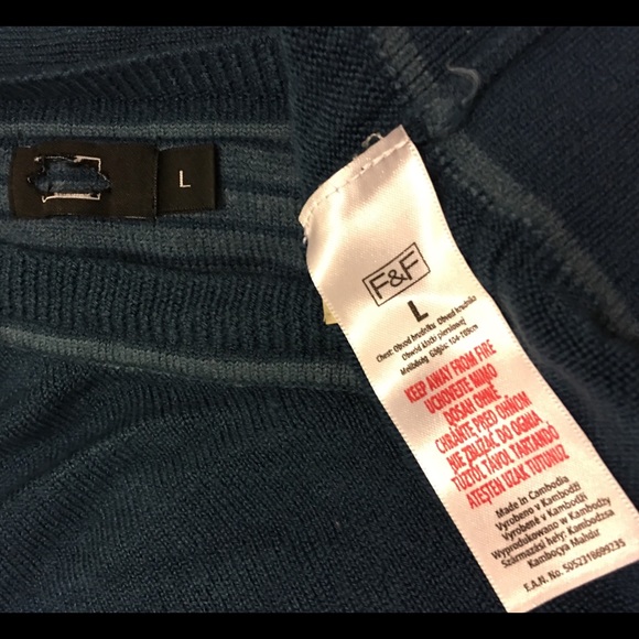 NWT Men F&F V Neck Knit Sweater. Size L - Picture 3 of 3